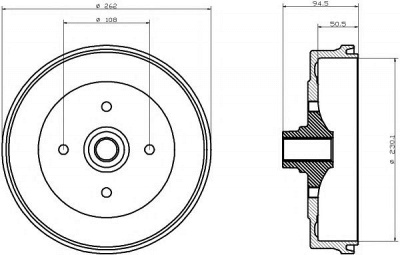 HELLA PAGID 8dt355301251 -  Тормозной барабан